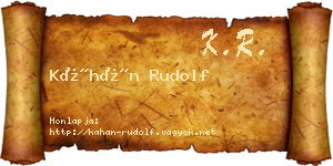Káhán Rudolf névjegykártya